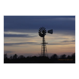 Kansas Sunset with clouds  Photo Enlargement Print