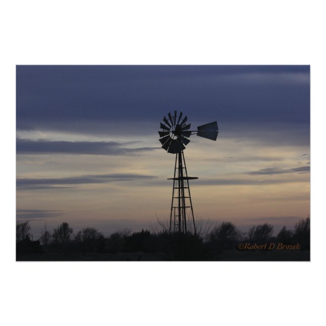 Kansas Sunset with clouds  Photo Enlargement Print (Front)