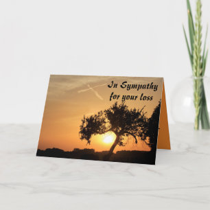 Kansas Sunset with cross Sympathy Card