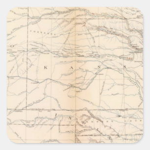 Kansas, Texas, Indian Territory Square Sticker