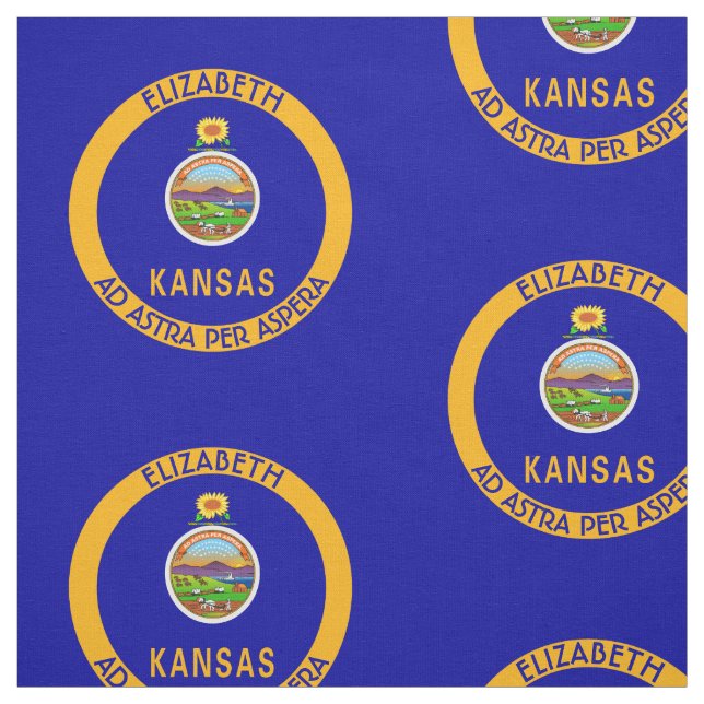 Kansas The Sunflower State Personalised Flag Fabric (Swatch)