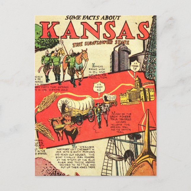 Kansas the Sunflower State Postcard (Front)