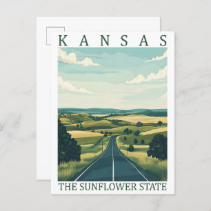 Kansas the Sunflower State USA Travel Place Postcard