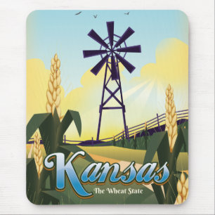 Kansas "the Wheat State" travel poster. Mouse Pad