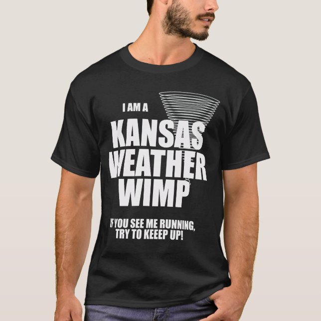 Kansas Tornado Weather Wimp Dark T-shirt (Front)