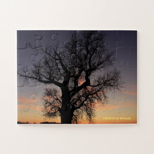 Kansas Tree silhouette Jigsaw Puzzle (Horizontal)