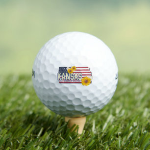 Kansas United States Retro State Map Vintage USA Golf Balls