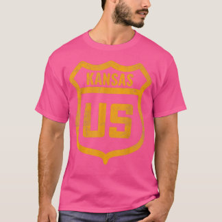 Kansas - US highway distressed weathered look road T-Shirt