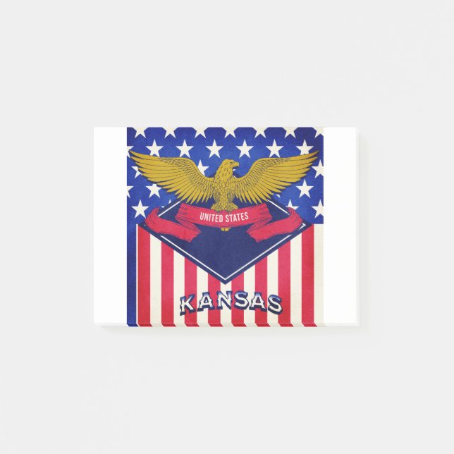 Kansas USA Flag Post-it Notes (Front)