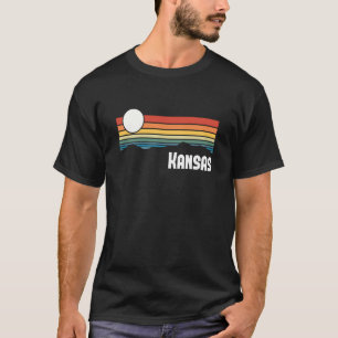Kansas Vintage Sunset 80s Retro Summer State USA T-Shirt
