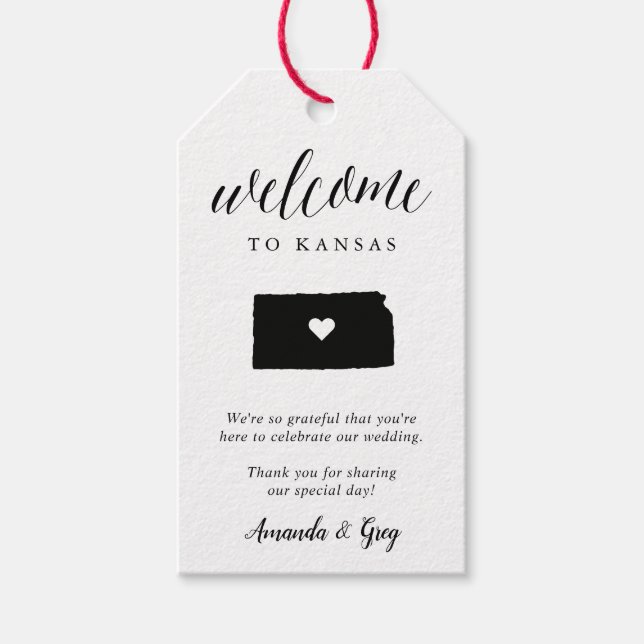 Kansas Wedding Welcome Gift Tags (Front)