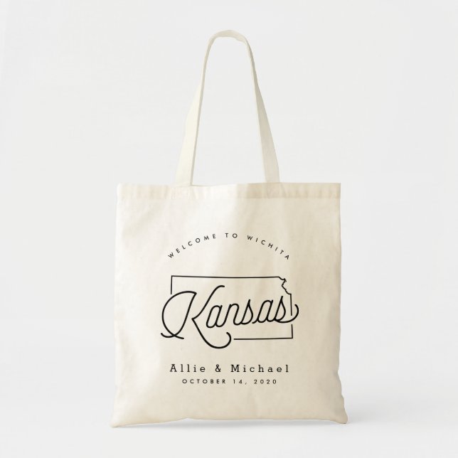 Kansas Wedding Welcome Tote Bag (Front)