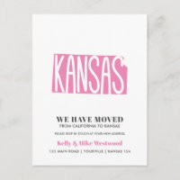 KANSAS We've moved New address New Home   Postcard