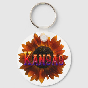 Kansas with Sunflower Key Ring