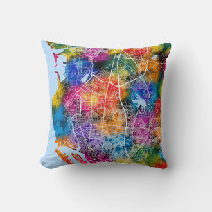 Kaohsiung City Taiwan Map Cushion