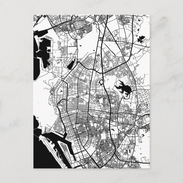 Kaohsiung City Taiwan Map Postcard (Front)