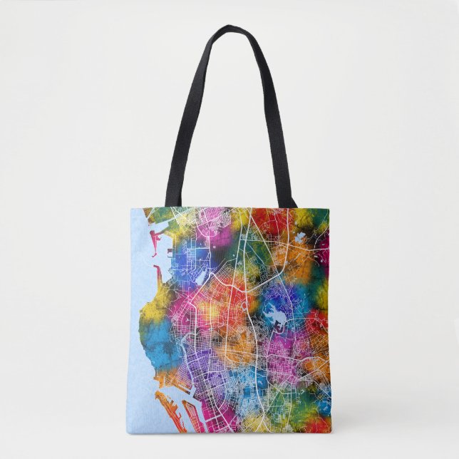 Kaohsiung City Taiwan Map Tote Bag (Front)