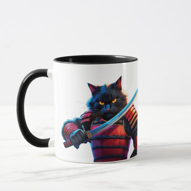 Kaoru el Gato Samurái - Felino Épico con Katana Mug (Left)