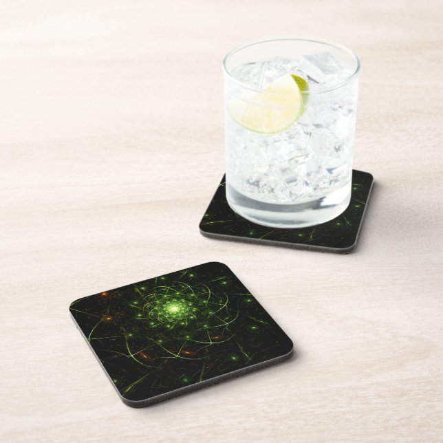 Kaos Entwined Flame Fractal Coaster (Right Side)
