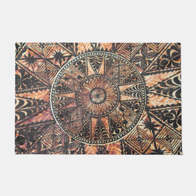 Kapa Primitive Hawaiian Tattoo Tapa Doormat (Front)