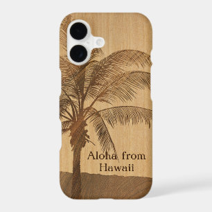 Kapaa Sunset Hawaiian Faux Koa Wood Single Palm