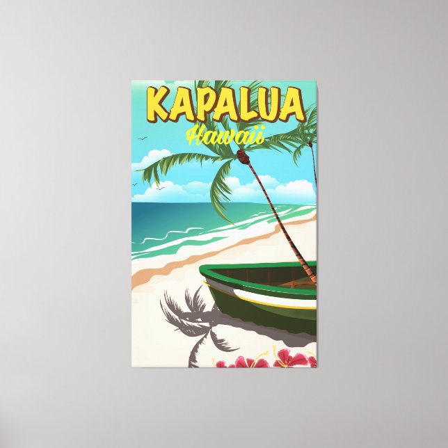 Kapalua Hawaii travel poster Canvas Print (Front)