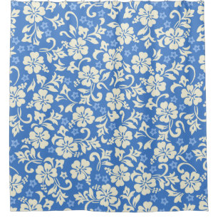 Kapalua Pareau Hawaiian Hibiscus - Periwinkle Shower Curtain