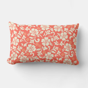 Kapalua Pareau Hawaiian Hibiscus Reversible Stripe Lumbar Cushion