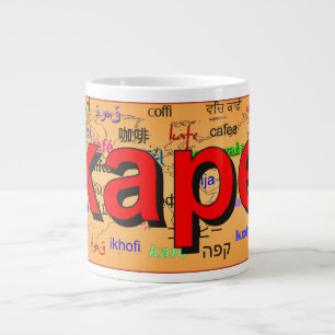 kape - Coffee in Tagalog, red. Map. Large Coffee Mug
