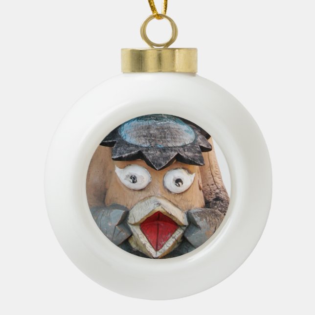 Kappa 河童 Handstand Ceramic Ball Christmas Ornament (Front)