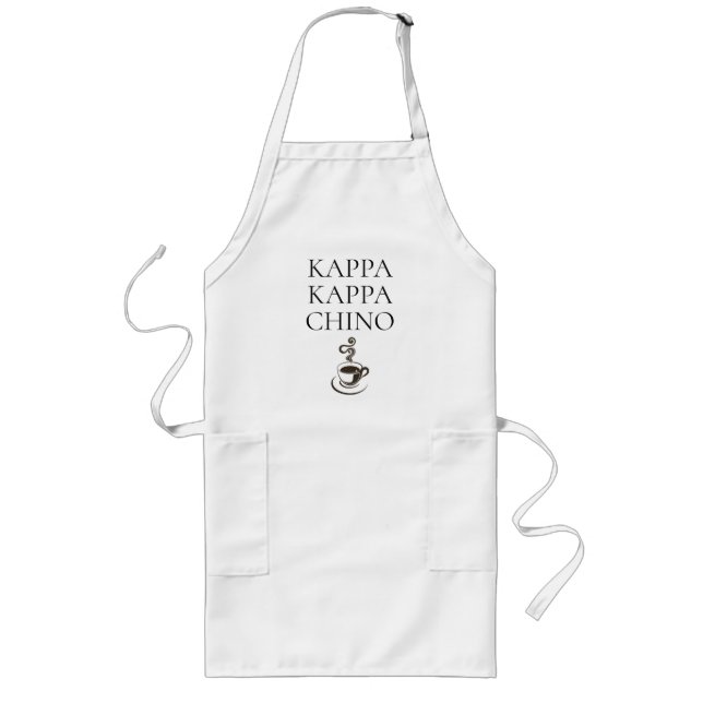 Kappa Kappa Chino Funny Coffee Lover Long Apron (Front)