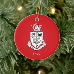 Kappa Psi Crest Ceramic Tree Decoration