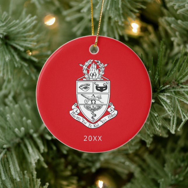 Kappa Psi Crest Ceramic Tree Decoration (Tree)