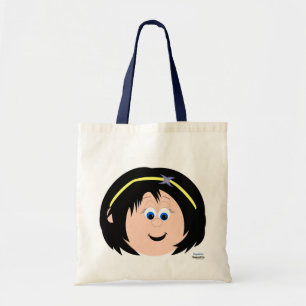 Kapskids Face Black Hair Blue Eyed Girl Tote Bag