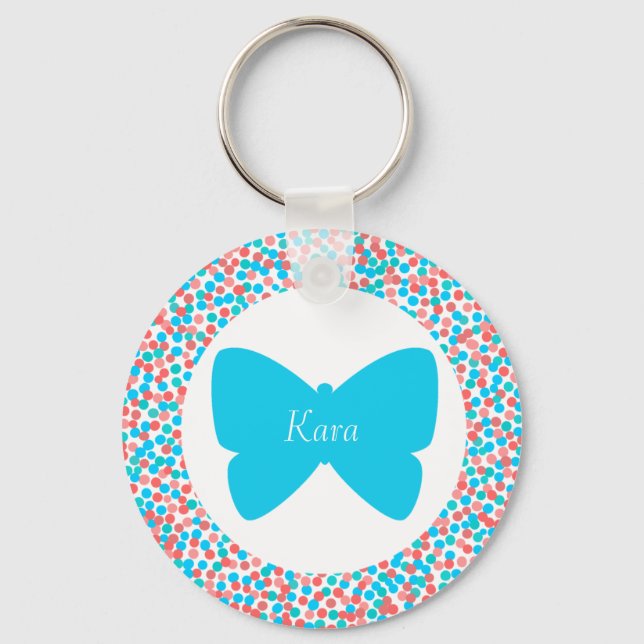 Kara Butterfly Dots Keychain - 369 (Front)