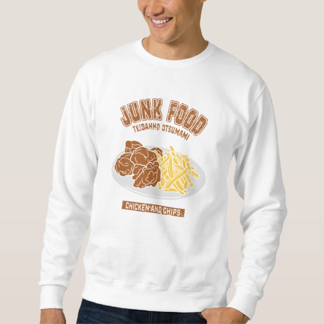 Karaage potato (college-style illustration) sweatshirt (Front)