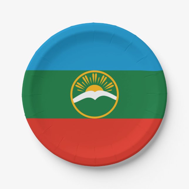 Karachay Cherkessia Flag Paper Plate (Front)