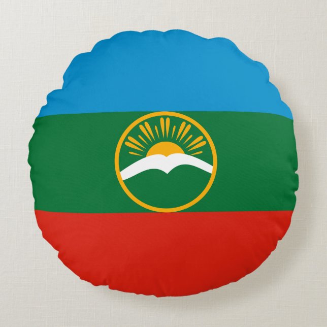 Karachay Cherkessia Flag Round Cushion (Front)