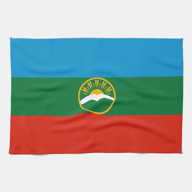 Karachay Cherkessia Flag Tea Towel (Horizontal)