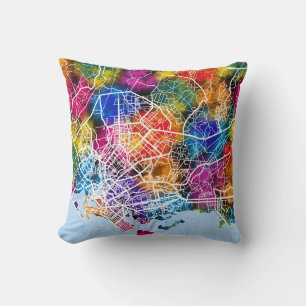 Karachi Pakistan City Map Cushion