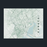 Karachi Pakistan Map Minimal Postcard<br><div class="desc">A detailed map of Karachi that captures the city’s vibrant energy and expansive urban layout. Perfect as a meaningful keepsake or thoughtful gift,  this design appeals to travelers,  locals,  and city lovers alike. A stylish way to celebrate your connection to one of Pakistan’s most dynamic and important cities.</div>