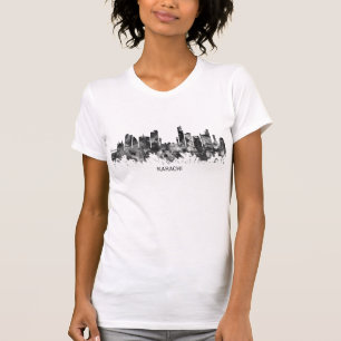 Karachi Skyline Pakistan BW T-Shirt