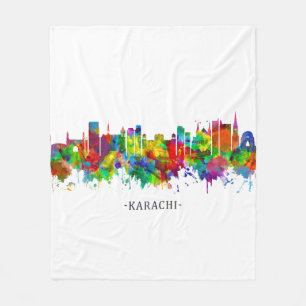 Karachi Skyline Pakistan Fleece Blanket