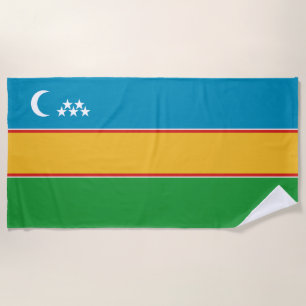 Karakalpakstan Flag Beach Towel