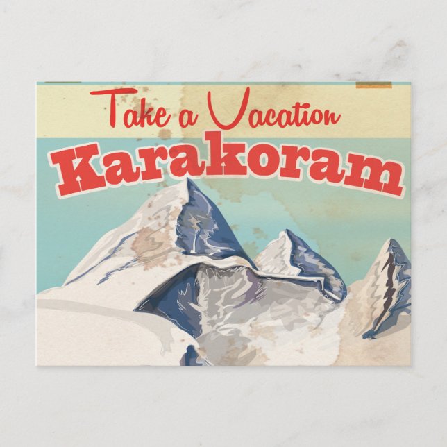 Karakoram Vintage vacation Poster Postcard (Front)