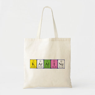 Karaline periodic table name tote bag