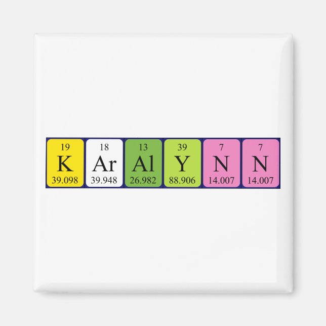 Karalynn periodic table name magnet (Front)