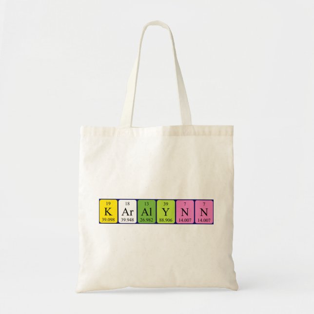 Karalynn periodic table name tote bag (Front)