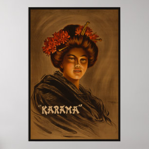 Karama Japanese Romance Courtesan Girl Poster