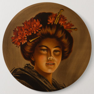 Karama: Japanese Romance Geisha Actress 6 Cm Round Badge